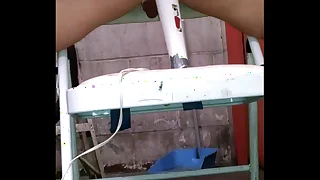 Anal Tushie penetrating with Hitachi vibrator and Joey D warm it